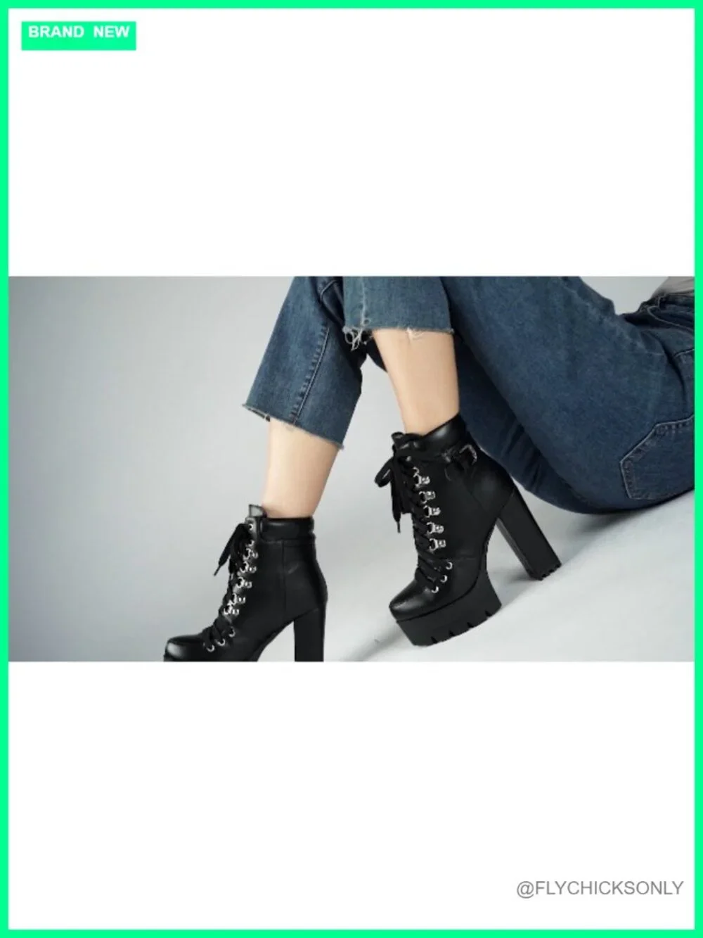 Platform High Heel Ankle Booties Lace Up Suede Side Zipper Round Toe